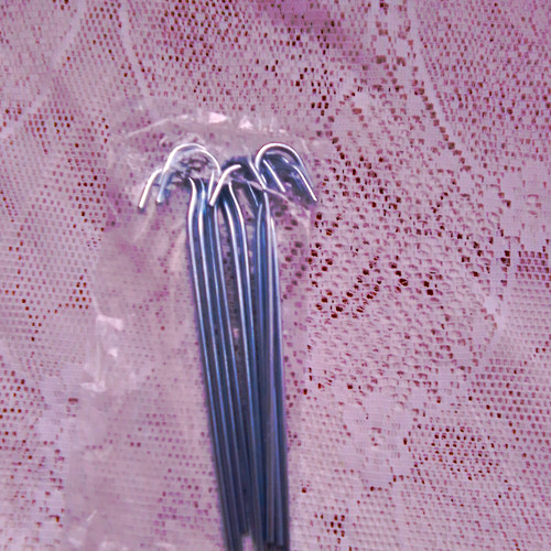 X10 silver metal tent pegs - x10,