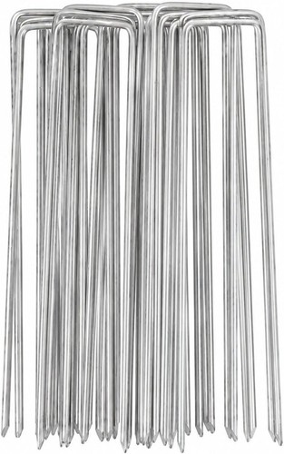 Galvanised steel garden pegs - steel,